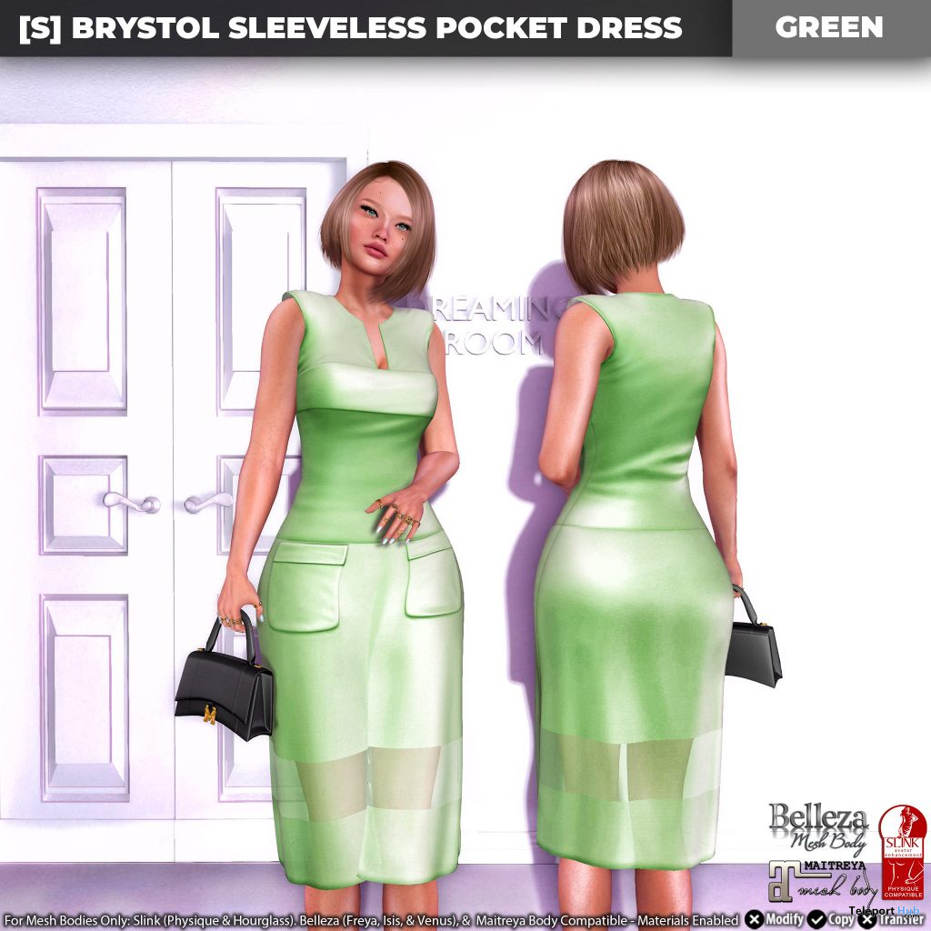 New Release: [S] Brystol Sleeveless Pocket Dress by [satus Inc] - Teleport Hub - teleporthub.com