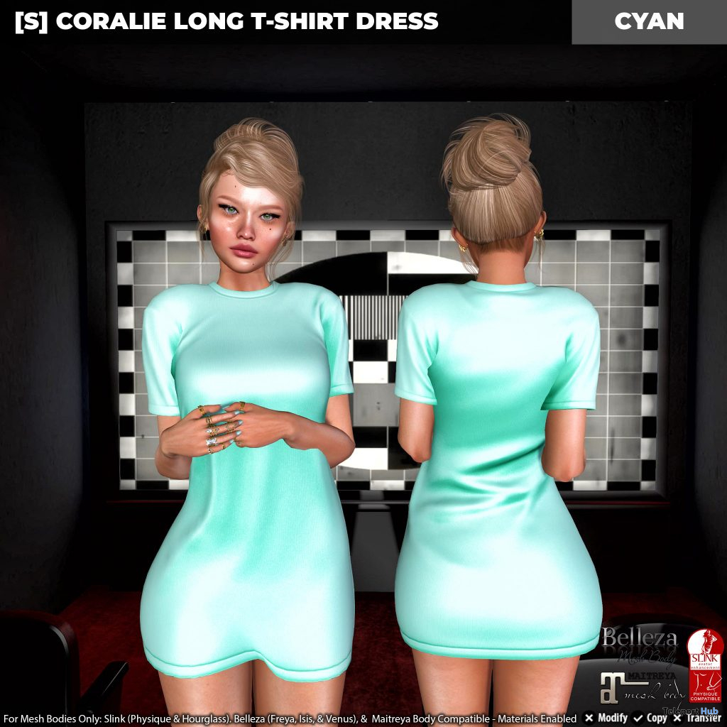 New Release: [S] Coralie Long T-Shirt Dress by [satus Inc] - Teleport Hub - teleporthub.com