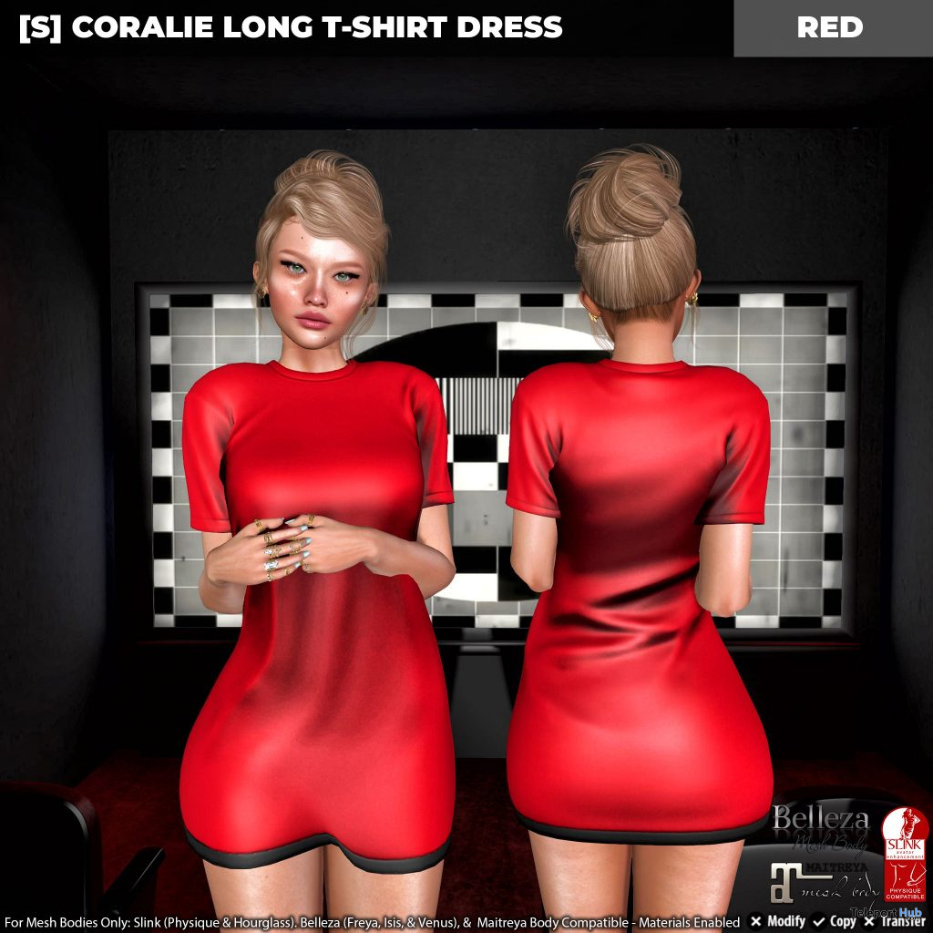 New Release: [S] Coralie Long T-Shirt Dress by [satus Inc] - Teleport Hub - teleporthub.com