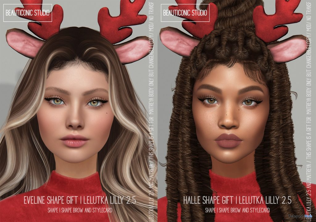  Eveline and Halle Shape December 2020 Group Gift by Beauticonic Studio - Teleport Hub - teleporthub.com