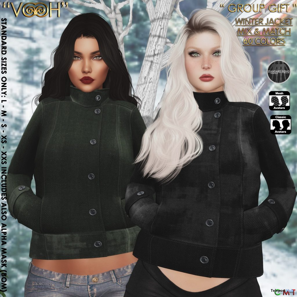 Winter Jacket Fatpack December 2020 Group Gift by VOOH Designs - Teleport Hub - teleporthub.com