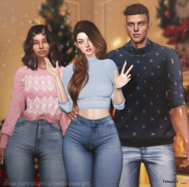 Christmas Group Portrait Poses December 2020 Group Gift by {{ LUNE }} - Teleport Hub - teleporthub.com