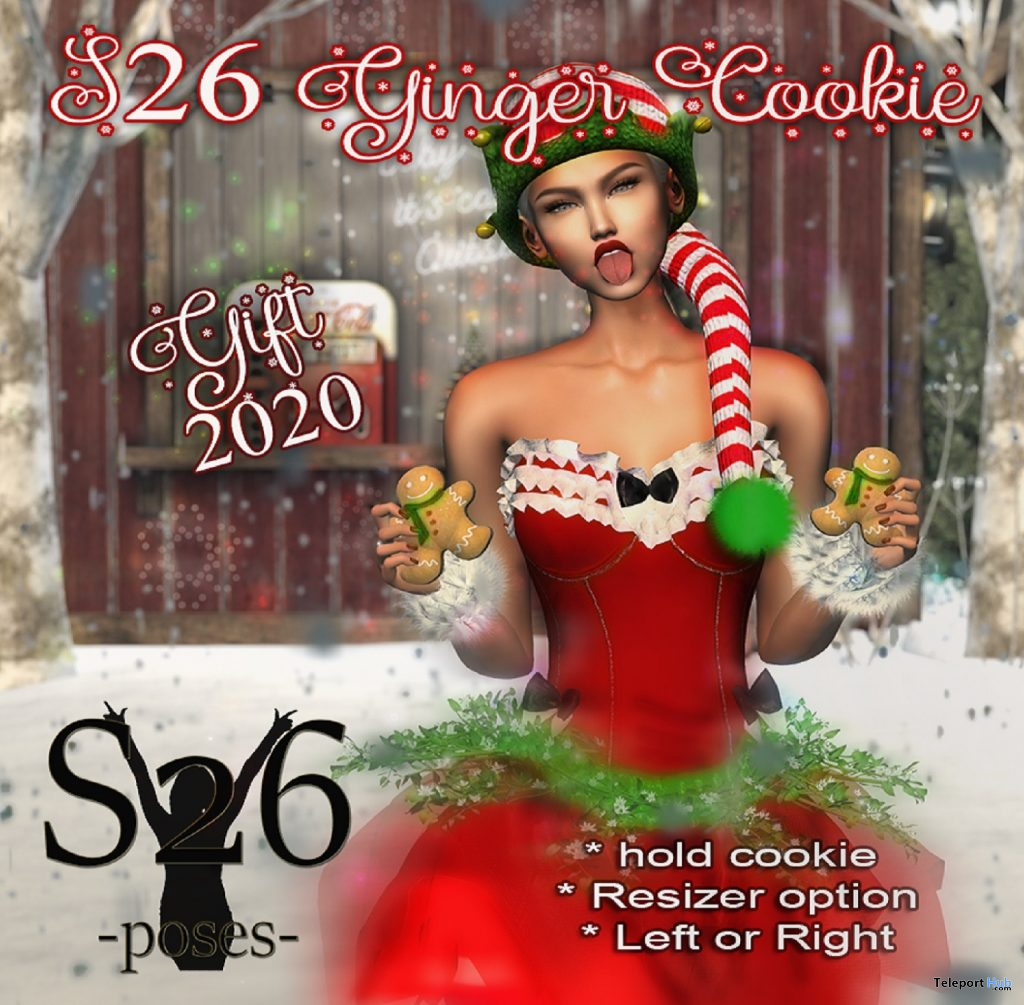 Ginger Cookie & Pose December 2020 Group Gift by S26 Poses - Teleport Hub - teleporthub.com