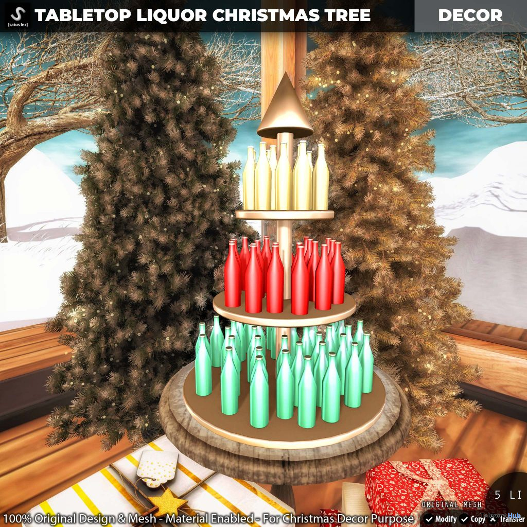 New Release: Tabletop Liquor Christmas Tree by [satus Inc] - Teleport Hub - teleporthub.com