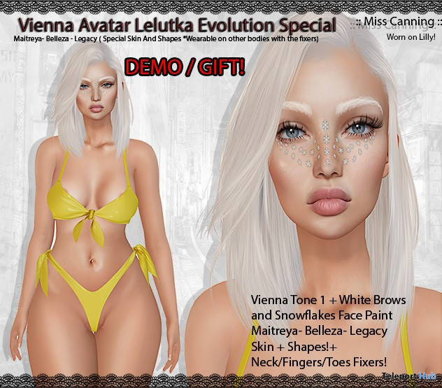 Vienna Skin For Lelutka Evolution Special Edition December 2020 Group Gift by Miss Canning - Teleport Hub - teleporthub.com