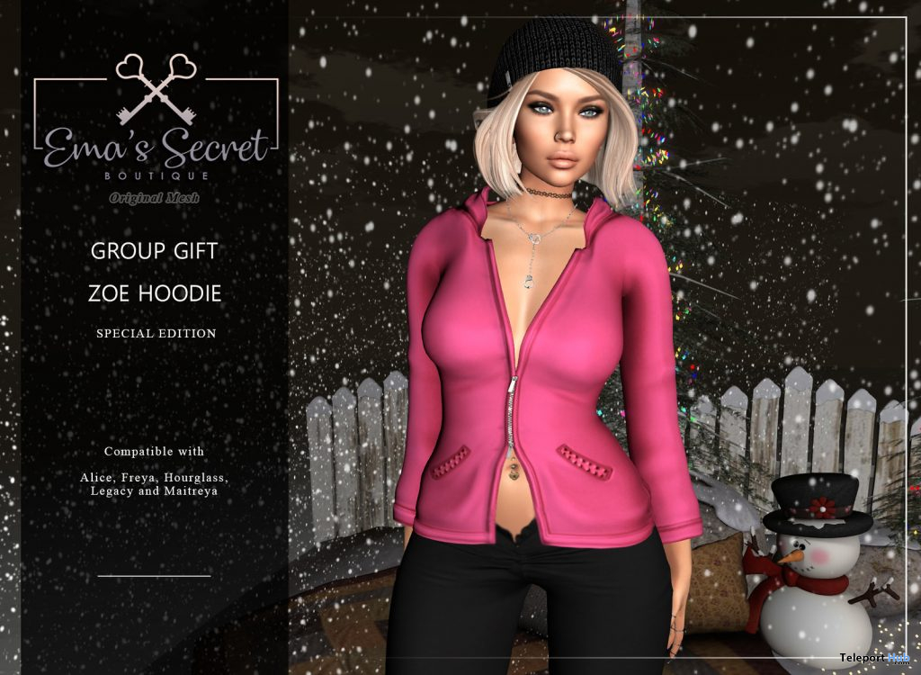 Zoe Hoodie Special Edition January 2021 Group Gift by Ema’s Secret - Teleport Hub - teleporthub.com