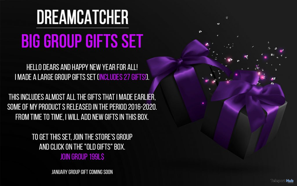 Big 27 Group Gifts Set January 2021 Group Gift by Dreamcatcher - Teleport Hub - teleporthub.com