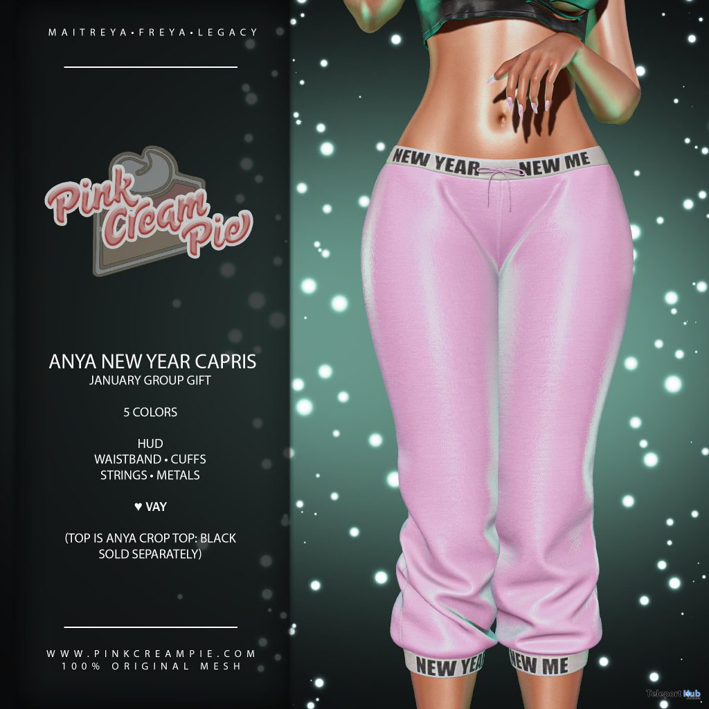 Anya New Year Capris January 2021 Group Gift by Pink Cream Pie - Teleport Hub - teleporthub.com