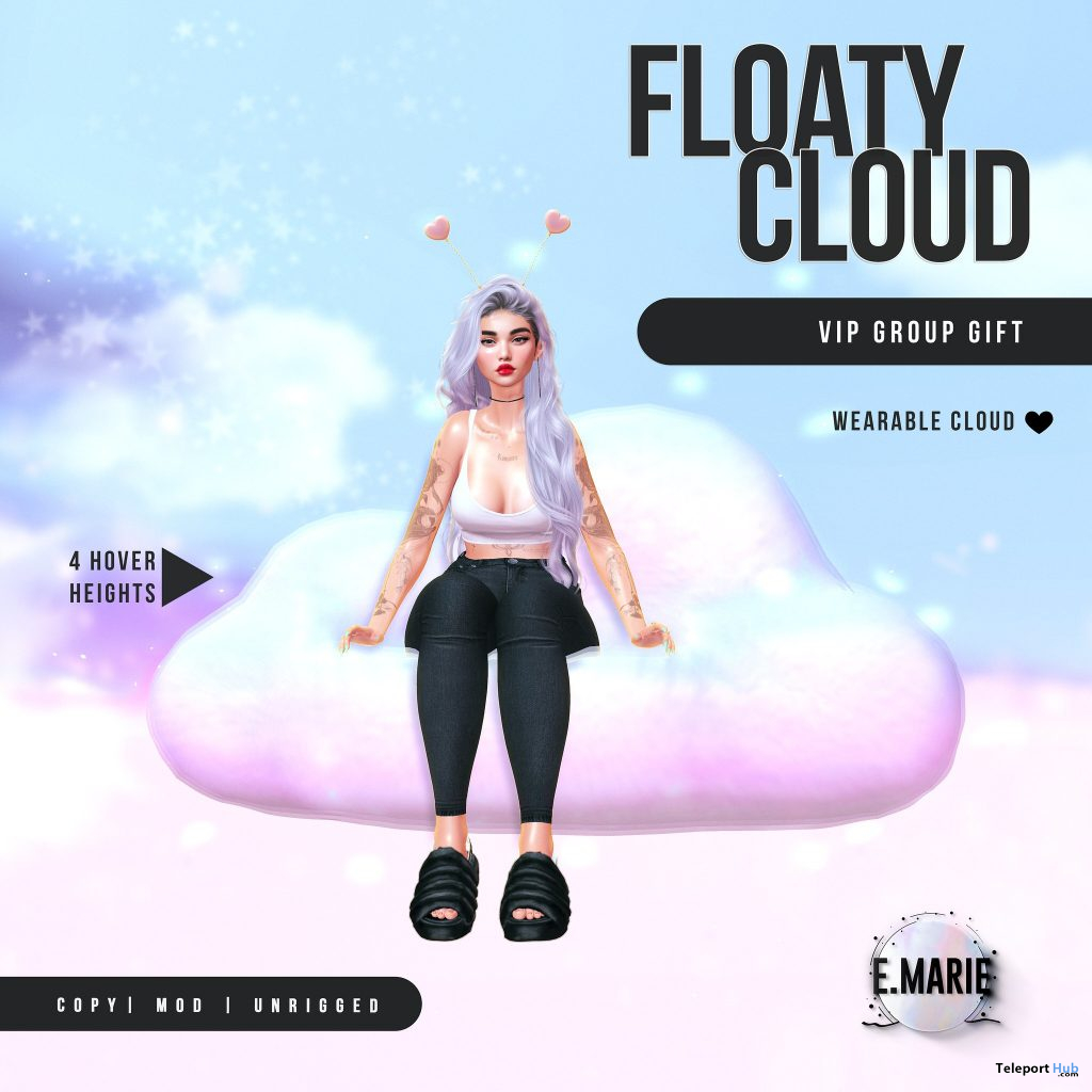 Wearable Floaty Cloud January 2021 Group Gift by e.marie - Teleport Hub - teleporthub.com