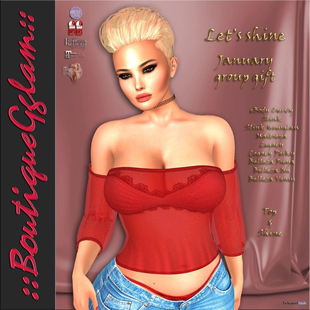 Let's Shine Top January 2021 Group Gift by BoutiqueGglam - Teleport Hub - teleporthub.com