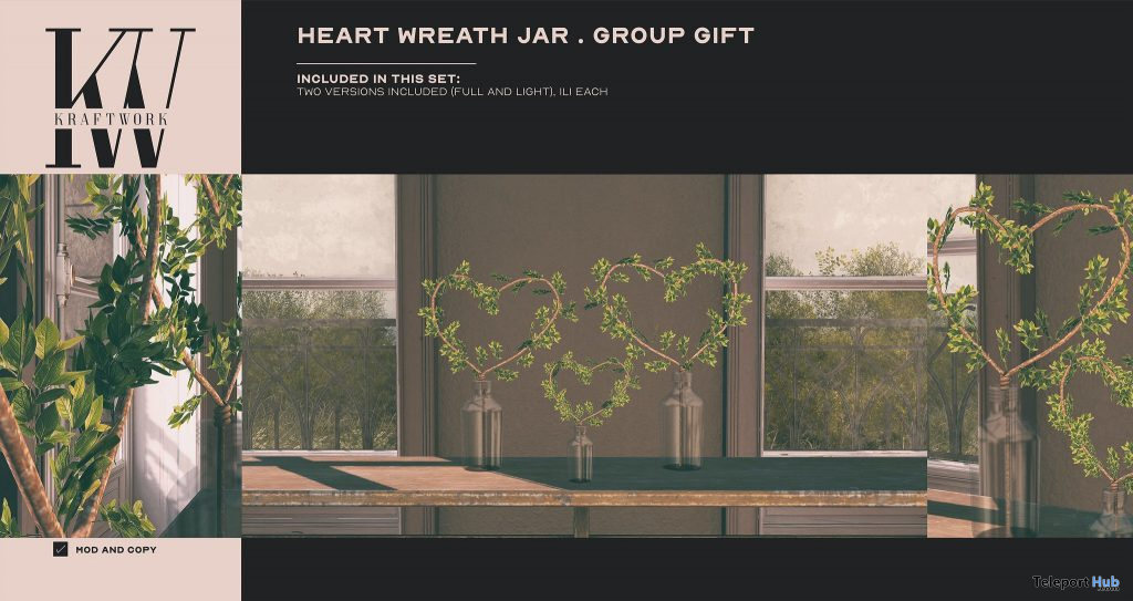 Heart Wreath Jar February 2021 Group Gift by KraftWork - Teleport Hub - teleporthub.com