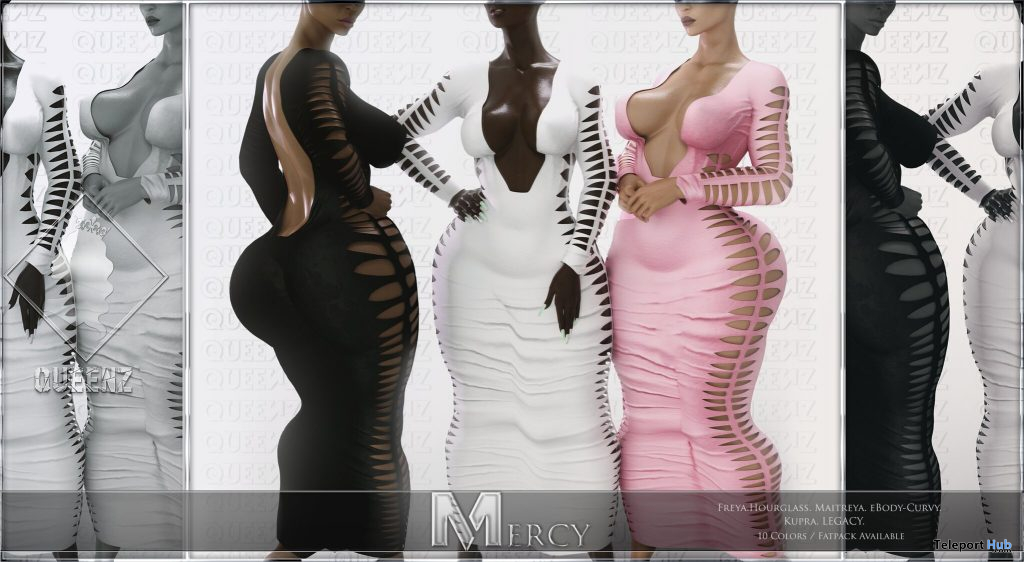 Mercy Long Dress February 2021 Group Gift by QUEENZ - Teleport Hub - teleporthub.com