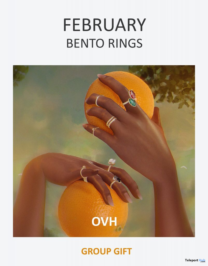 Bento Rings February 2021 Group Gift by OVH - Teleport Hub - teleporthub.com