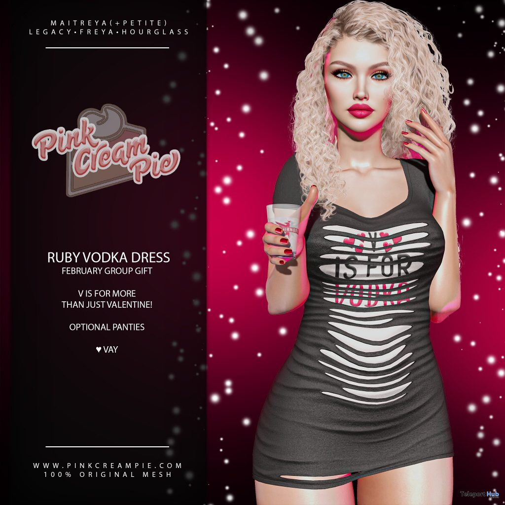 Ruby Vodka Dress February 2021 Group Gift by Pink Cream Pie - Teleport Hub - teleporthub.com