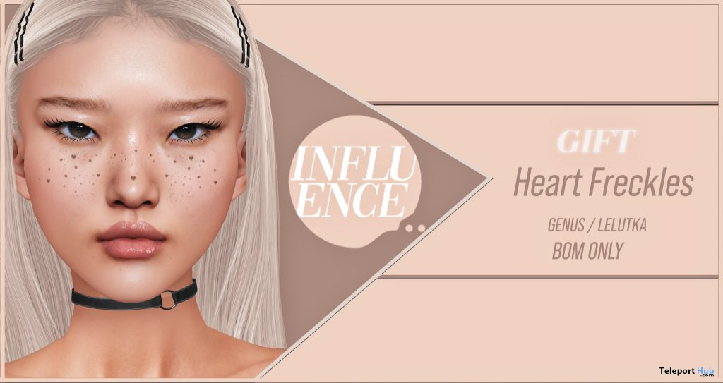 Tintable Heart Freckles February 2021 Group Gift by INFLUENCE - Teleport Hub - teleporthub.com