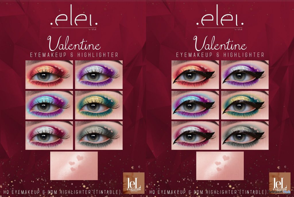 Valentine Eyemakeup & Highlighter February 2021 Group Gift by Elei - Teleport Hub - teleporthub.com