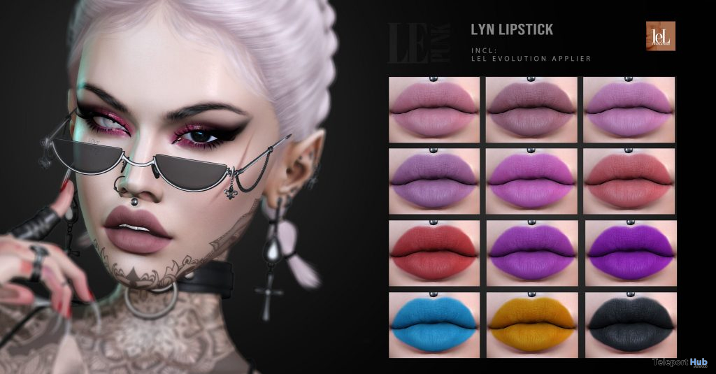 Lyn Lipstick Pack For Lelutka Evolution Heads February 2021 Group Gift by LePunk - Teleport Hub - teleporthub.com