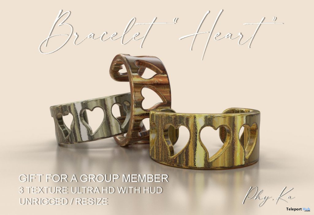 Heart Bracelet February 2021 Group Gift by Phy.Ka - Teleport Hub - teleporthub.com