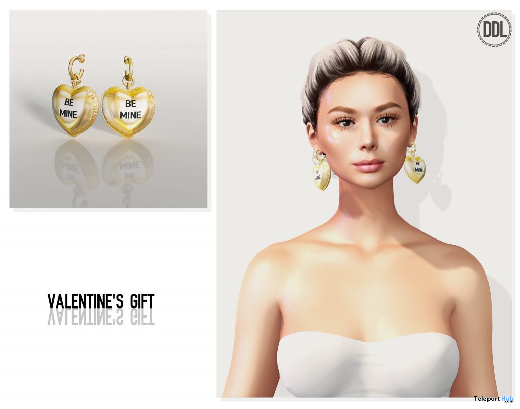 Be Mine Earrings February 2021 Group Gift by [DDL] Accessories - Teleport Hub - teleporthub.com