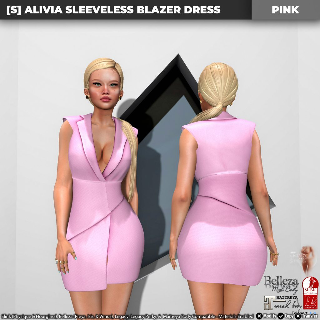 New Release: [S] Alivia Sleeveless Blazer Dress by [satus Inc] - Teleport Hub - teleporthub.com
