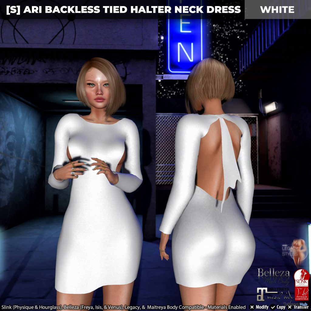  New Release: [S] Ari Backless Tied Halter Neck Dress by [satus Inc] - Teleport Hub - teleporthub.com