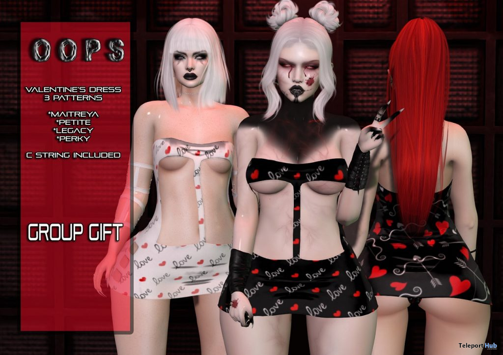 Valentine's Dress February 2021 Group Gift by OOPS! - Teleport Hub - teleporthub.com