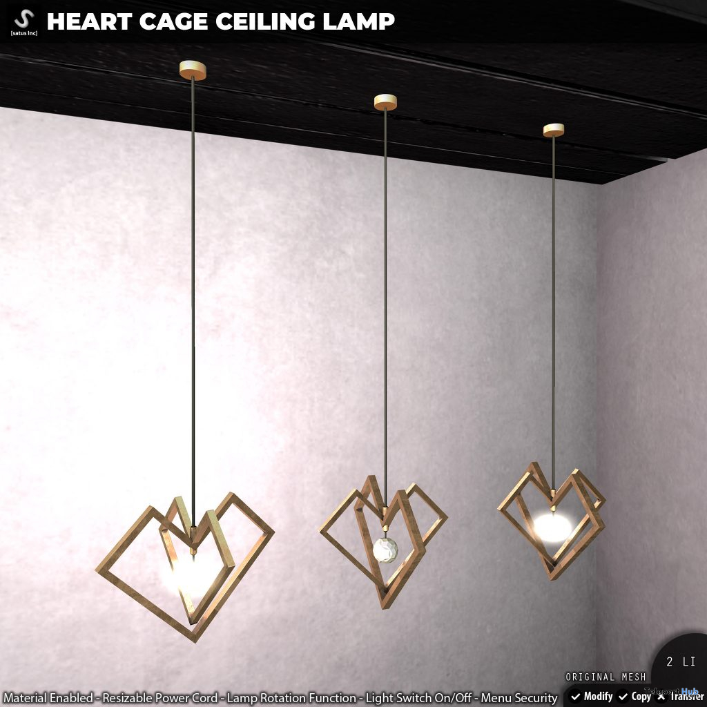 New Release: Heart Cage Ceiling Lamp by [satus Inc] - Teleport Hub - teleporthub.com