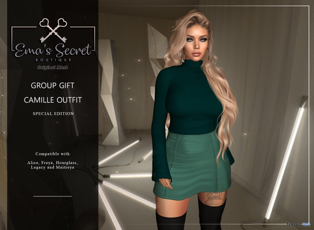 Camille Outfit Special Edition March 2021 Group Gift by Ema’s Secret - Teleport Hub - teleporthub.com