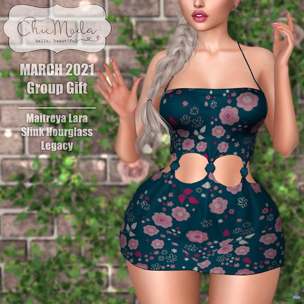 Cora Knotted Dress March 2021 Group Gift by ChicModa - Teleport Hub - teleporthub.com