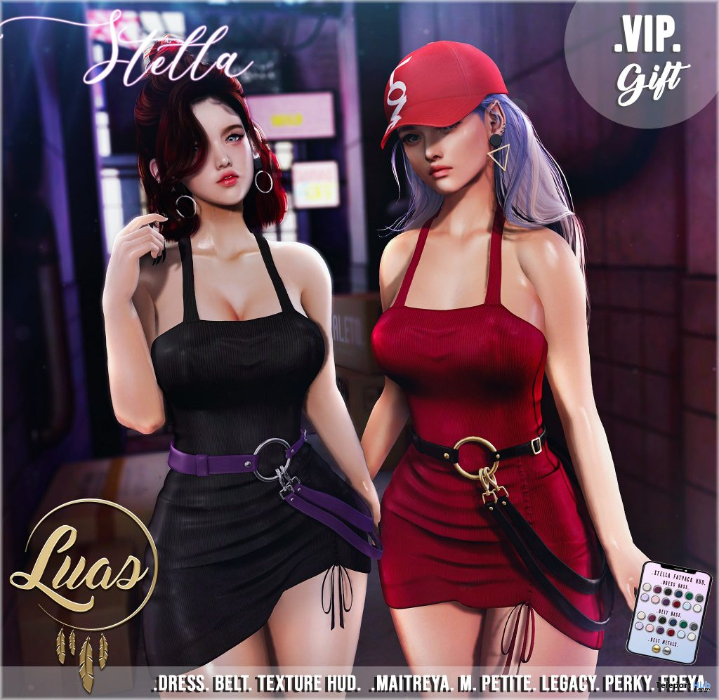 Stella Dress Fatpack March 2021 Group Gift by Luas - Teleport Hub - teleporthub.com