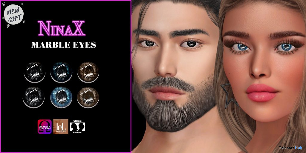 Marble Eyes March 2021 Group Gift by NinaX - Teleport Hub - teleporthub.com