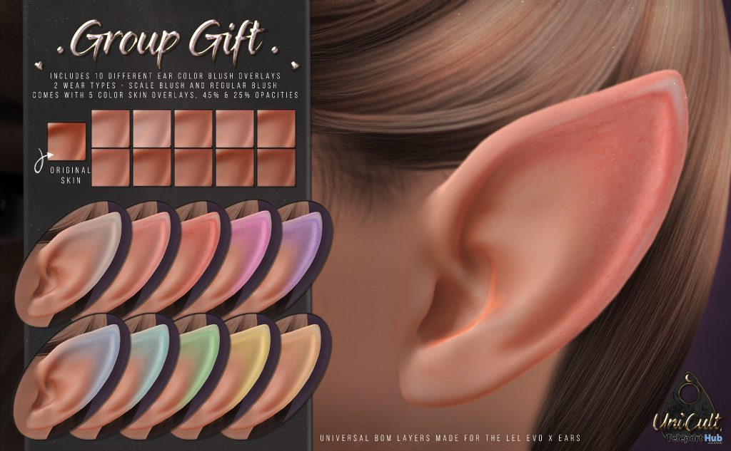 Ears Blush Fatpack March 2021 Group Gift by UniCult - Teleport Hub - teleporthub.com
