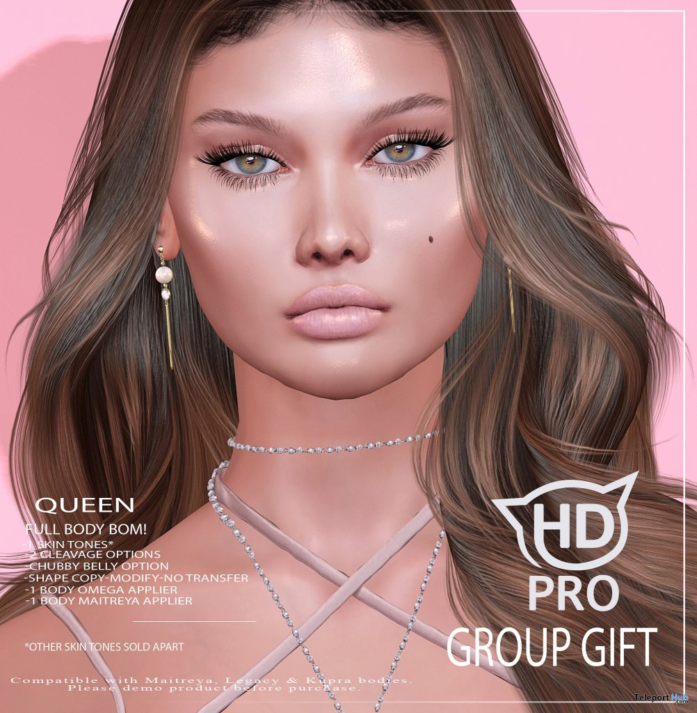 Queen Full Body BOM Skin & Shape For Catwa HD PRO March 2021 Group Gift by WOW Skins - Teleport Hub - teleporthub.com