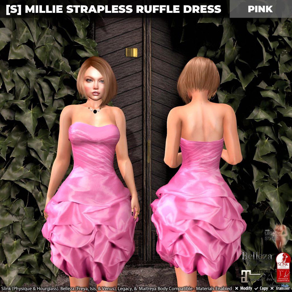 New Release: [S] Millie Strapless Ruffle Dress by [satus Inc] - Teleport Hub - teleporthub.com