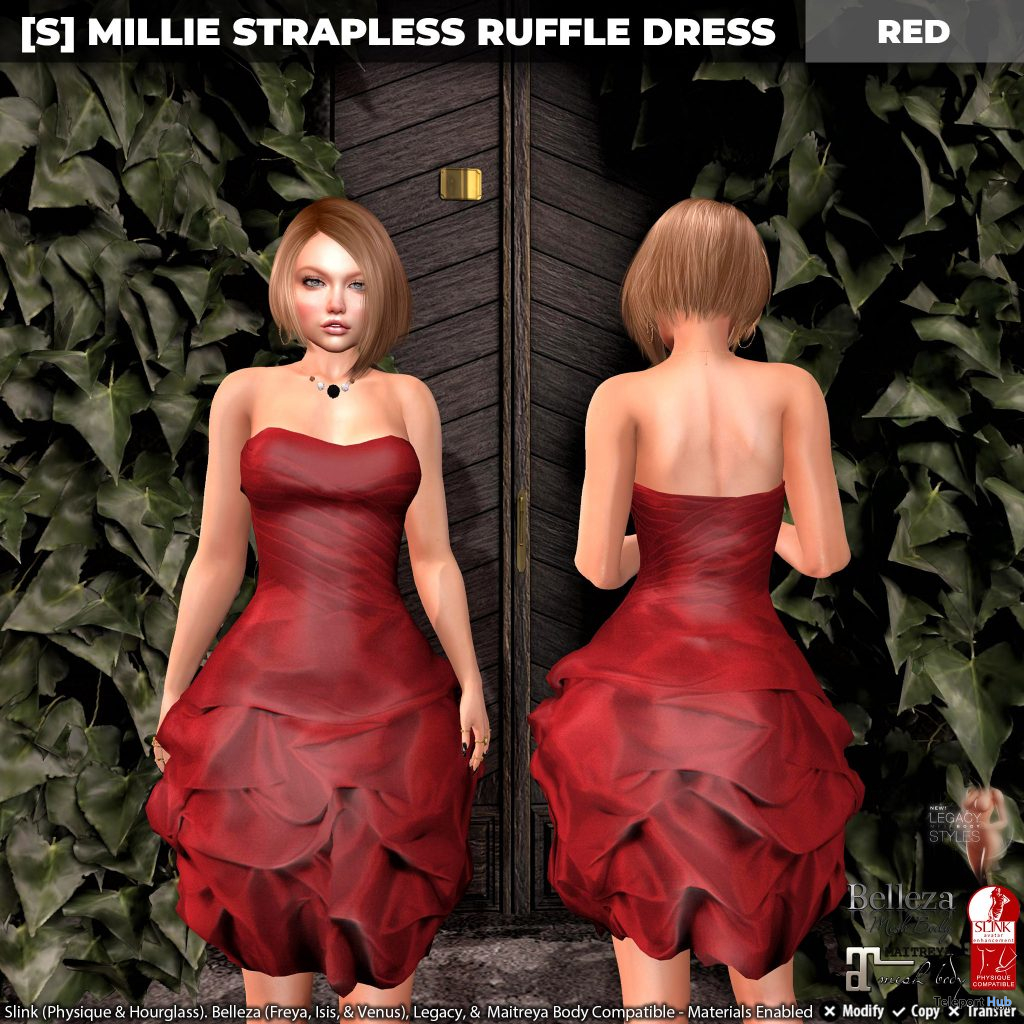 New Release: [S] Millie Strapless Ruffle Dress by [satus Inc] - Teleport Hub - teleporthub.com