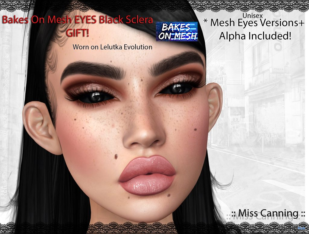 Black Sclera Eyes BOM March 2021 Group Gift by Miss Canning - Teleport Hub - teleporthub.com