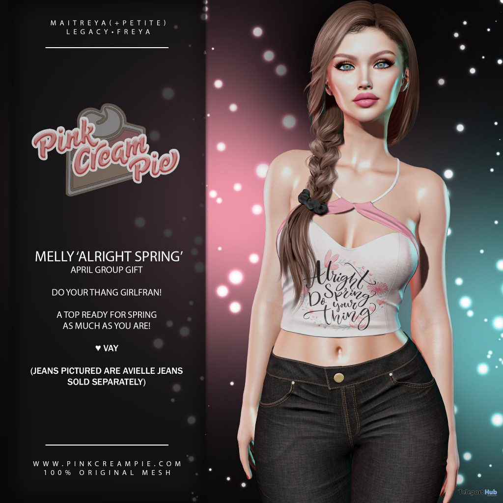 Melly Alright Spring Top April 2021 Group Gift by Pink Cream Pie - Teleport Hub - teleporthub.com