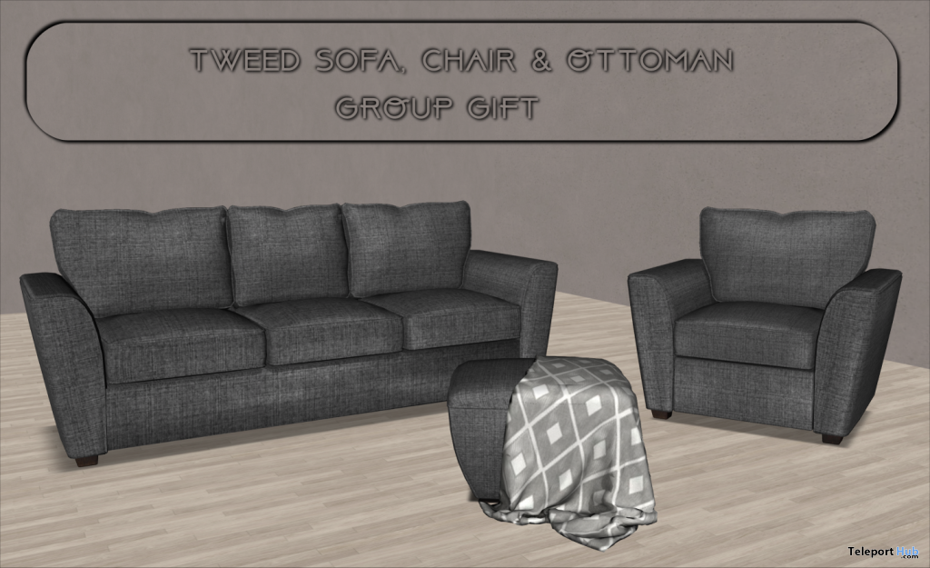 Tweed Sofa Set April 2021 Group Gift by Careless - Teleport Hub - teleporthub.com