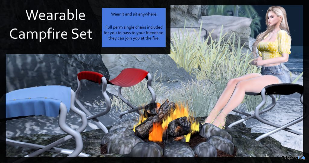 Wearable Campfire Set April 2021 Group Gift by Careless - Teleport Hub - teleporthub.com