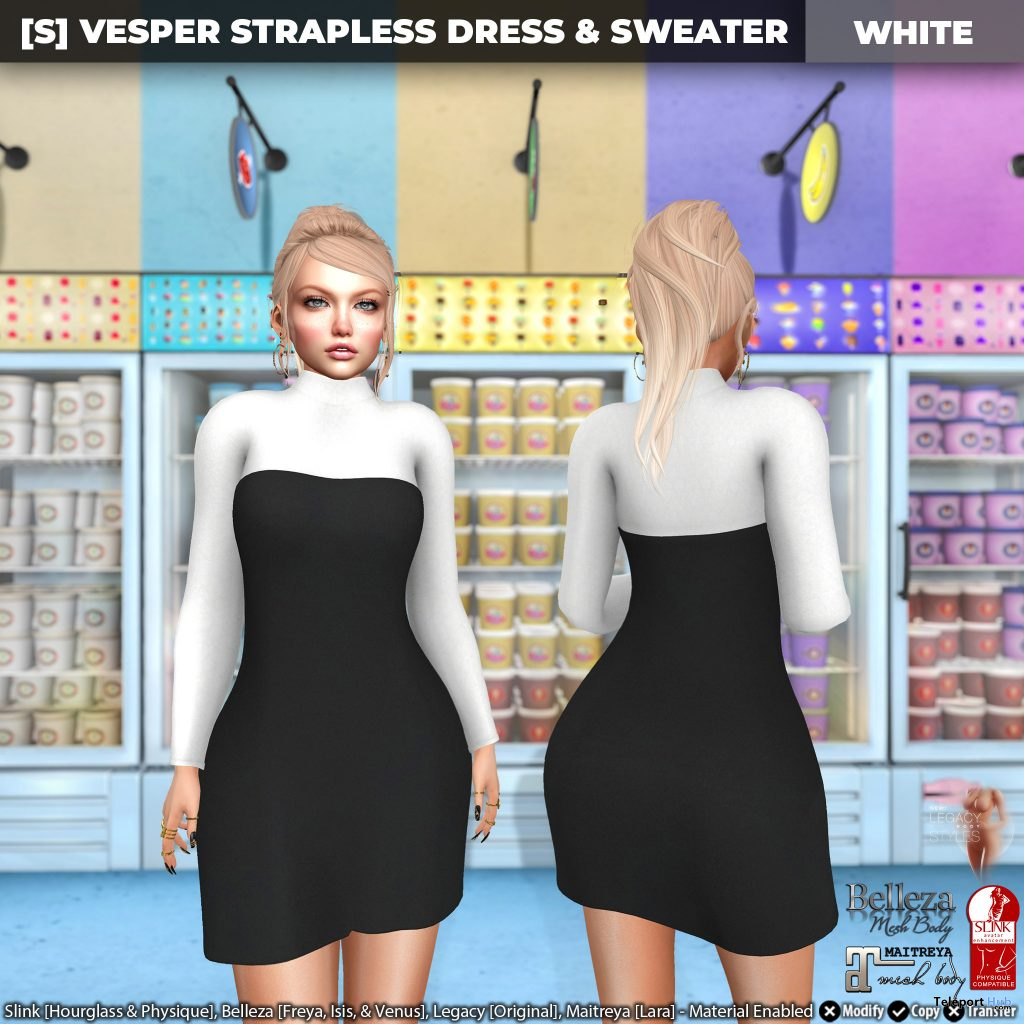 New Release: [S] Vesper Strapless Dress & Sweater by [satus Inc] - Teleport Hub - teleporthub.com