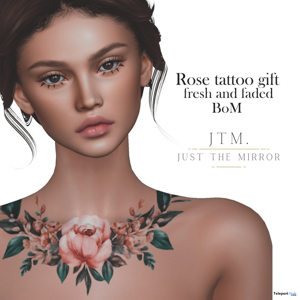 Rose BOM Tattoo May 2021 Group Gift by Unholy - Teleport Hub - teleporthub.com