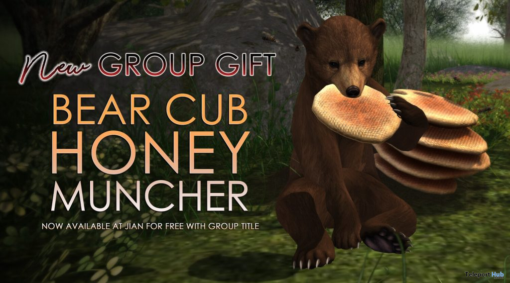 Bear Cub Honey Muncher May 2021 Group Gift by JIAN - Teleport Hub - teleporthub.com