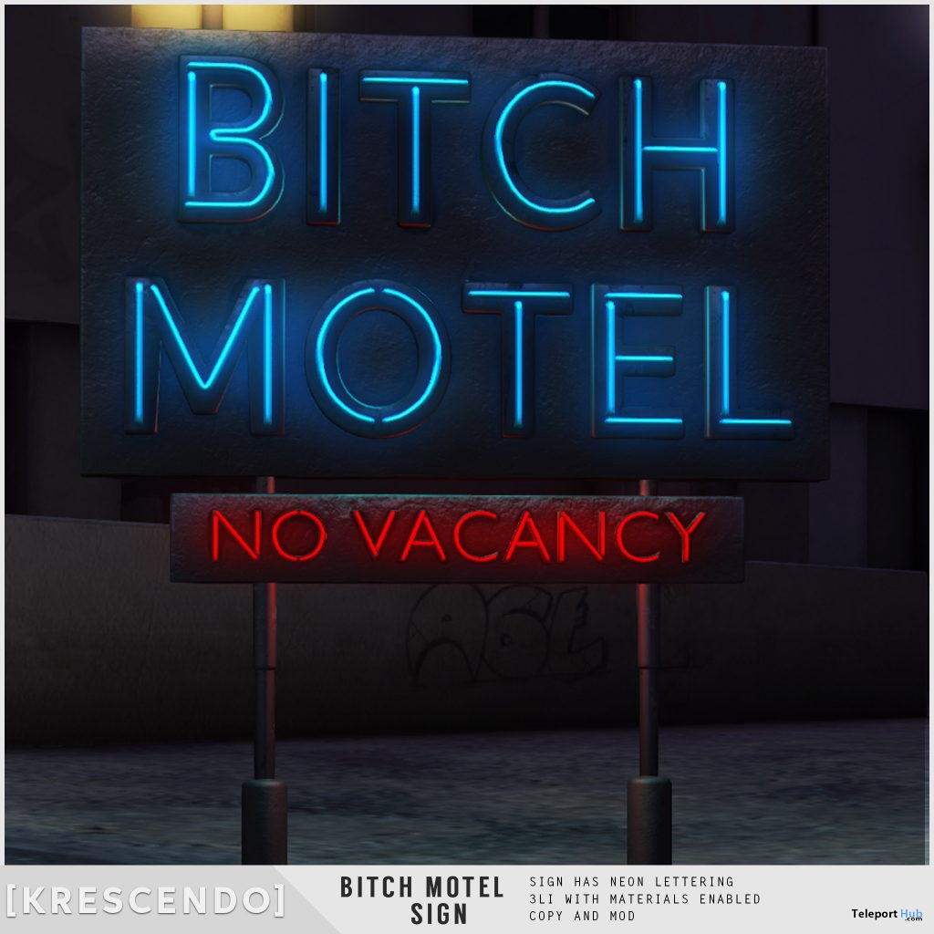 Bitch Motel Sign May 2021 Subscriber Gift by [Krescendo] - Teleport Hub - teleporthub.com
