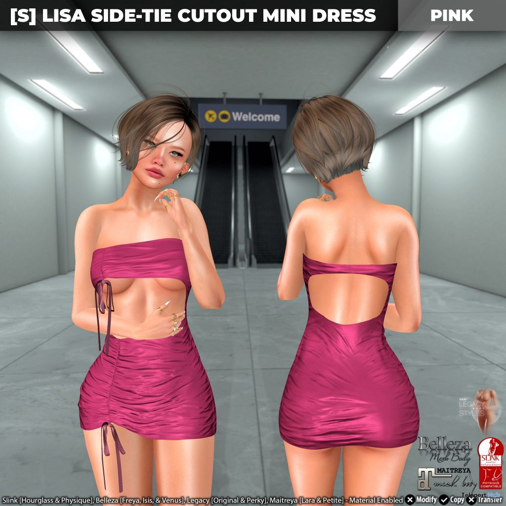 New Release: [S] Lisa Side-Tie Cutout Mini Dress by [satus Inc] - Teleport Hub - teleporthub.com