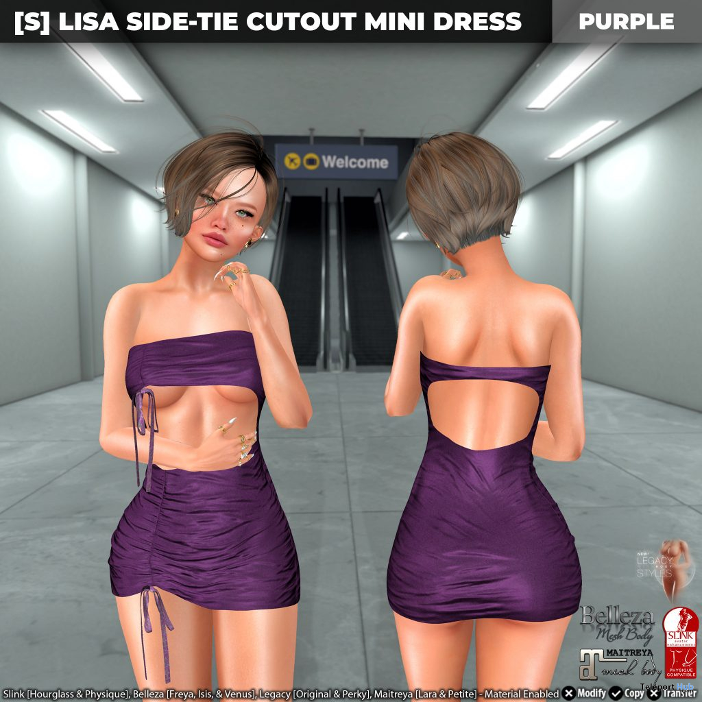 New Release: [S] Lisa Side-Tie Cutout Mini Dress by [satus Inc] - Teleport Hub - teleporthub.com