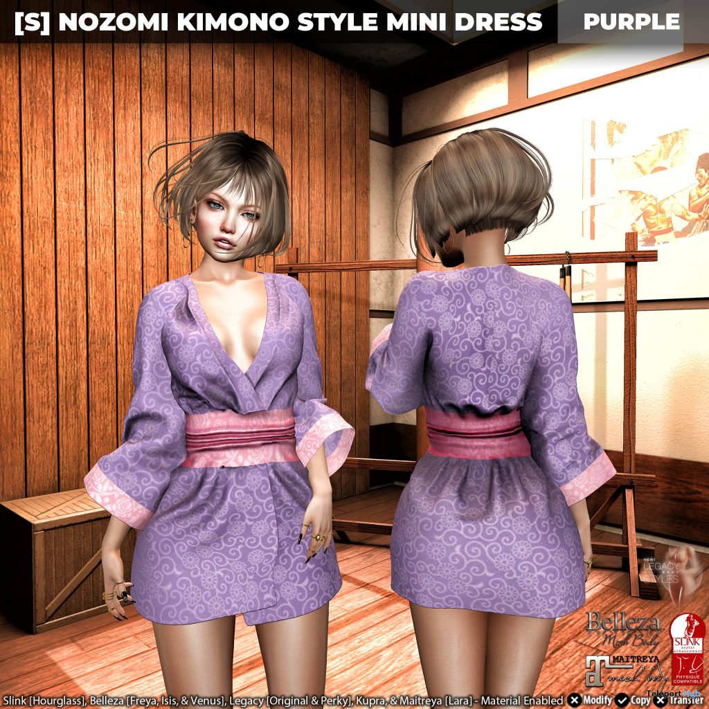 New Release: [S] Nozomi Kimono Style Mini Dress by [satus Inc] - Teleport Hub - teleporthub.com