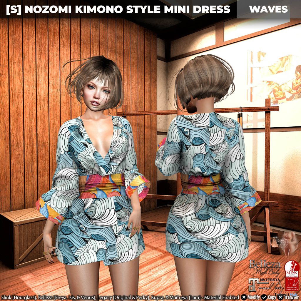 New Release: [S] Nozomi Kimono Style Mini Dress by [satus Inc] - Teleport Hub - teleporthub.com