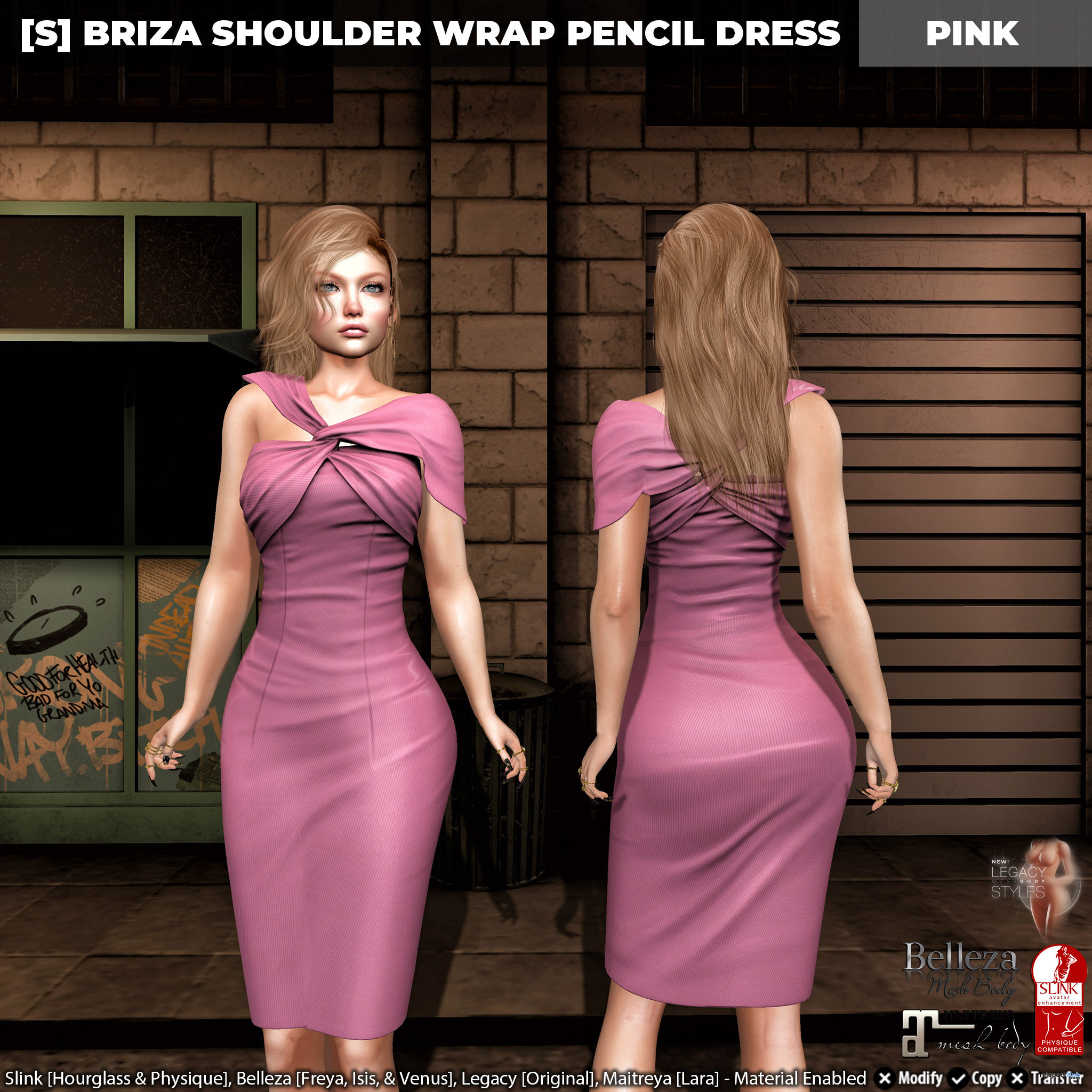 New Release: [S] Briza Shoulder Wrap Pencil Dress by [satus Inc] - Teleport Hub - teleporthub.com