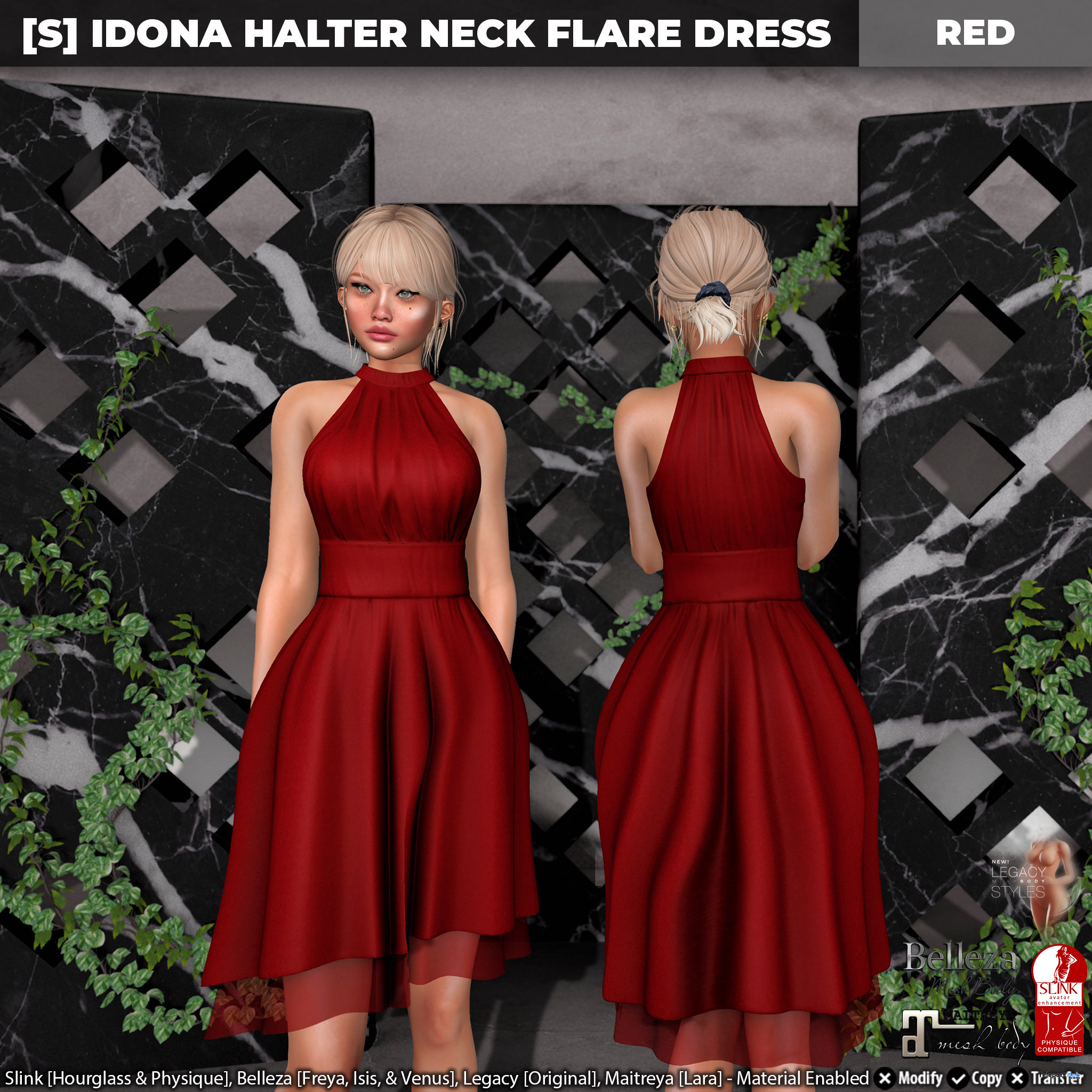 New Release: [S] Idona Halter Neck Flare Dress by [satus Inc] - Teleport Hub - teleporthub.com