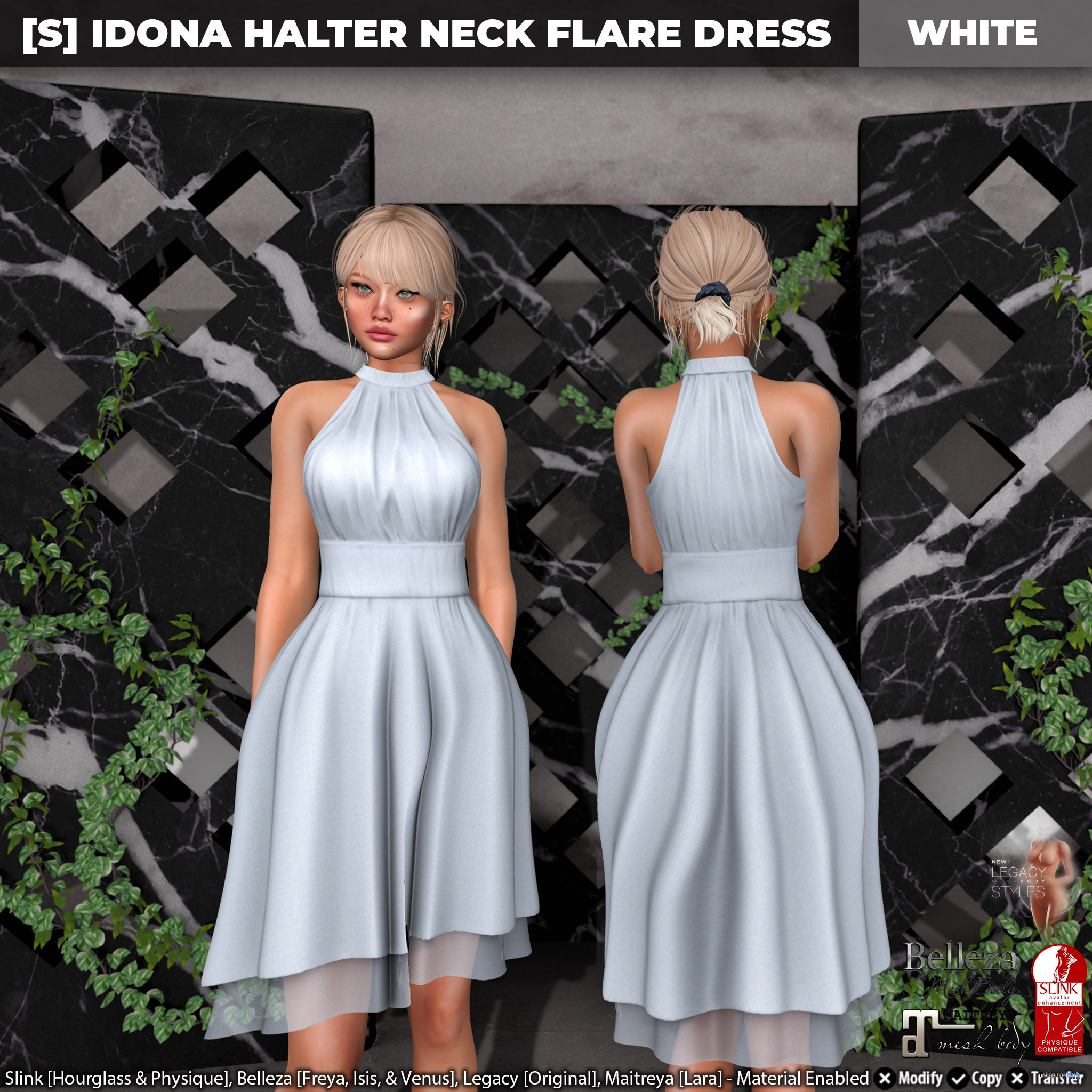 New Release: [S] Idona Halter Neck Flare Dress by [satus Inc] - Teleport Hub - teleporthub.com